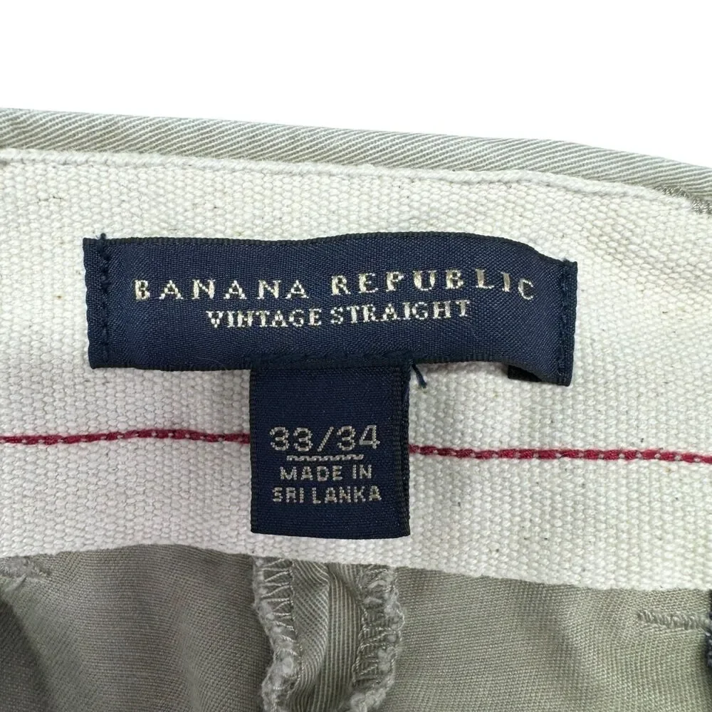 Banana Republic Pants Men's 33 x 34 Beige Khaki Vintage Straight Business Preppy